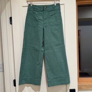 Anthropologie Maeve Green Colette  cropped wide leg 27P